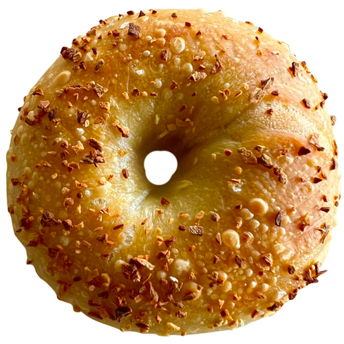 Salty garlic bagel